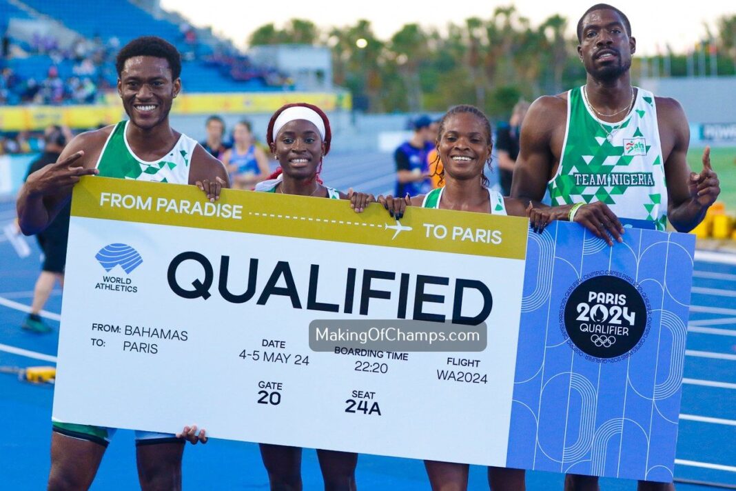 Nigerian menâs 4x400m team run fastest time in 20 years to qualify for the Paris 2024 Olympics